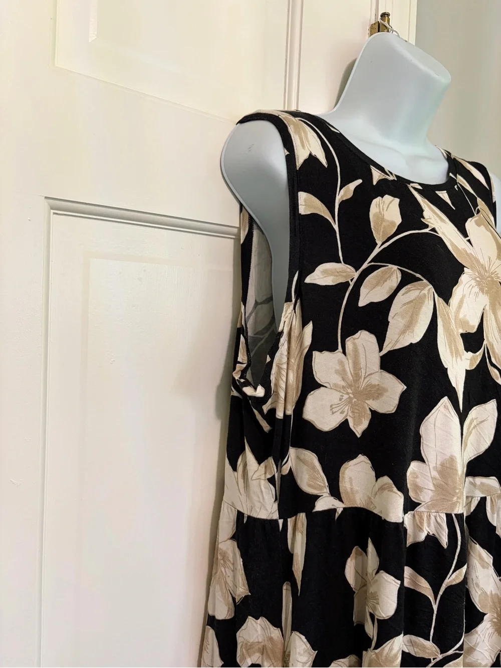 Maurices Black Mini Dress with Cream Floral Print